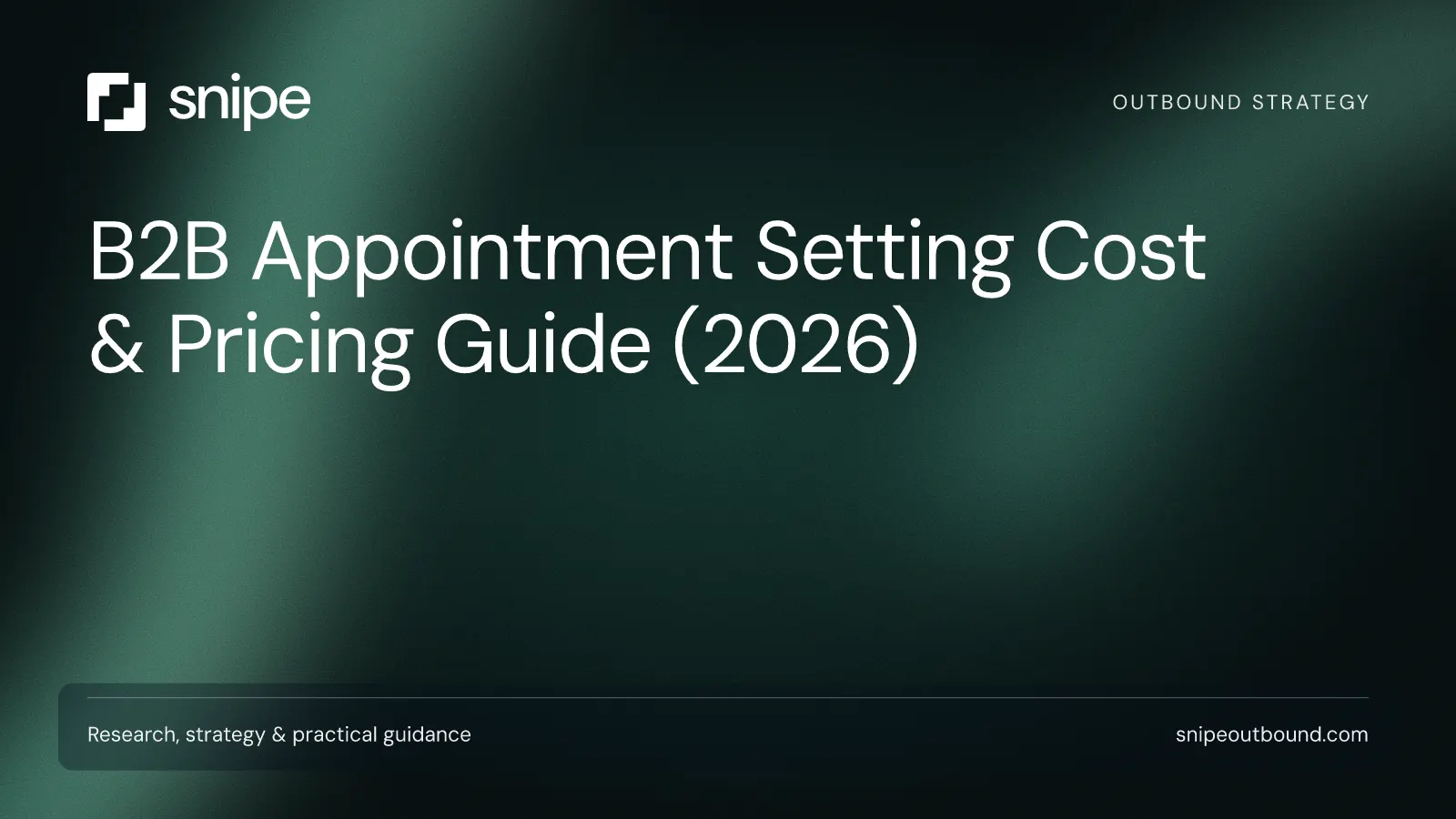 B2B Appointment Setting Cost & Pricing Guide (2026) — Snipe guide