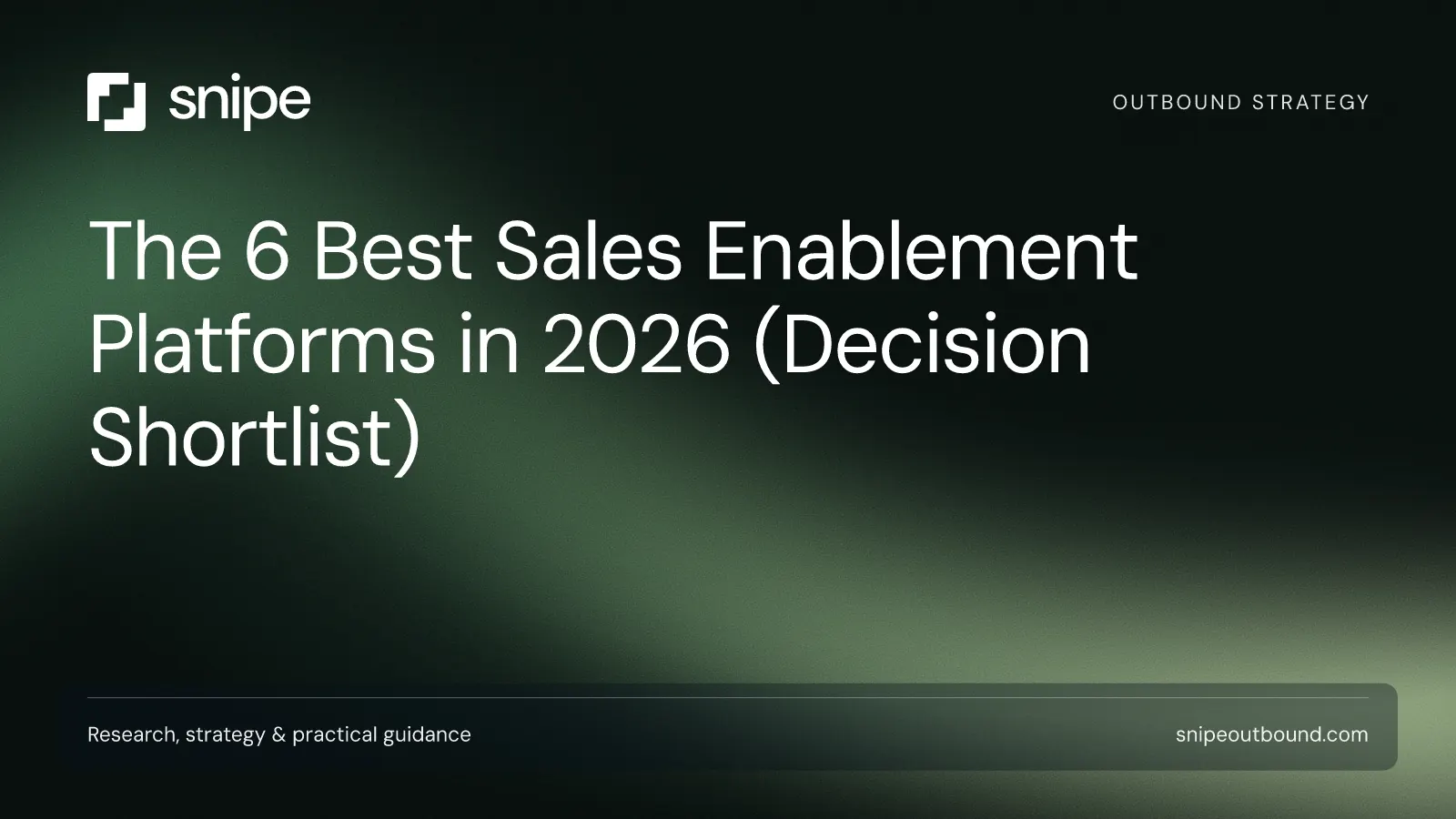 The 6 Best Sales Enablement Platforms in 2026 (Decision Shortlist) — Snipe guide
