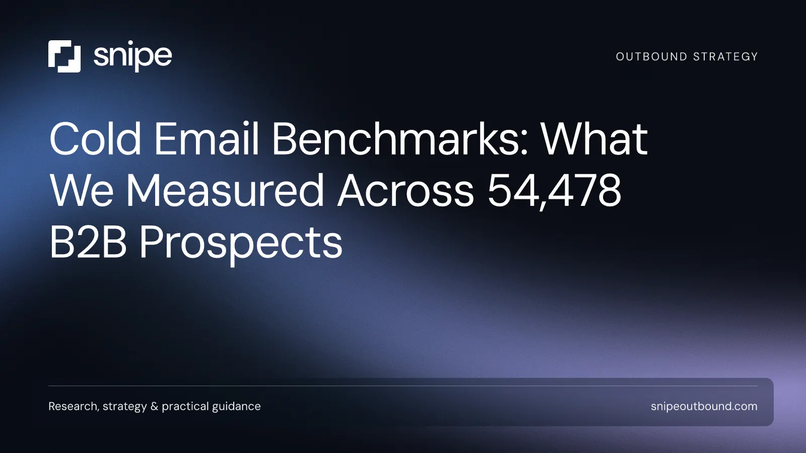 Cold Email Benchmarks: What We Measured Across 54,478 B2B Prospects — Snipe guide