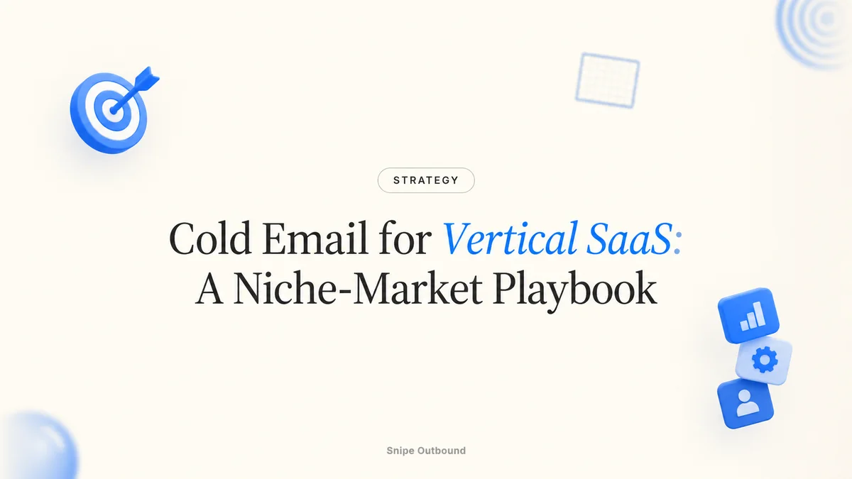 Vertical SaaS cold email playbook showing niche software markets