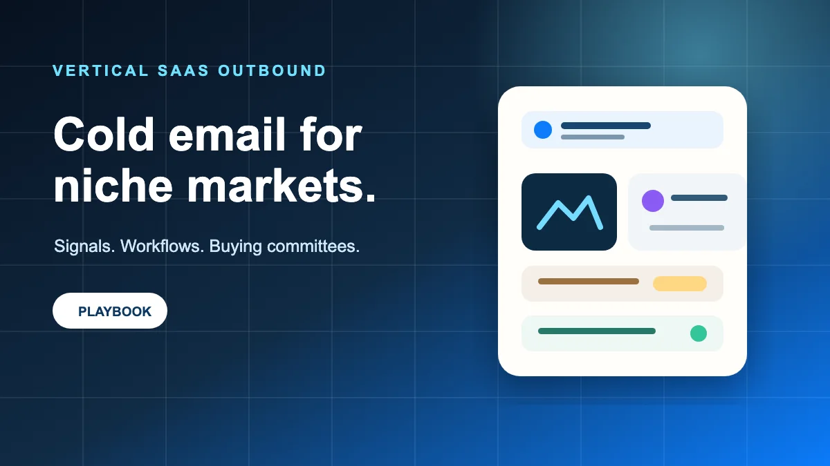 Vertical SaaS cold email playbook showing niche software markets