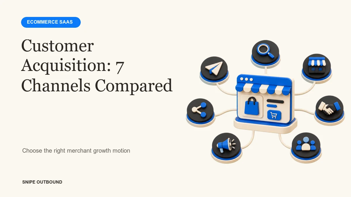 Seven ecommerce SaaS customer acquisition channels compared