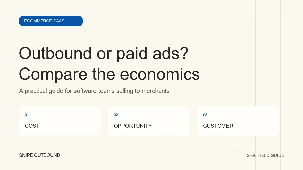 Ecommerce SaaS Outbound vs Paid Ads: Which Should You Fund?: COST → OPPORTUNITY → CUSTOMER
