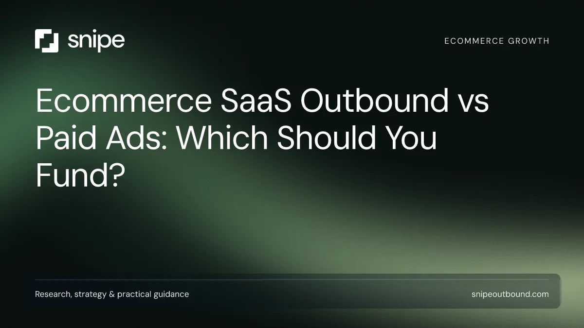 Ecommerce SaaS Outbound vs Paid Ads: Which Should You Fund? — Snipe guide