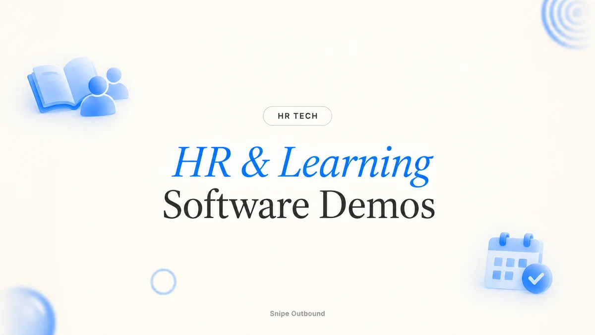 HR and learning software — editorial illustration with blue software and calendar symbols