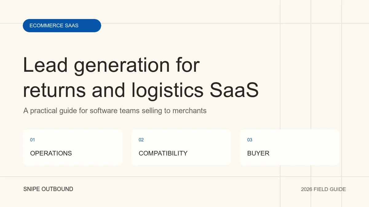 Lead Generation for Returns and Logistics Software: Reaching Merchant Buyers: OPERATIONS → COMPATIBILITY → BUYER