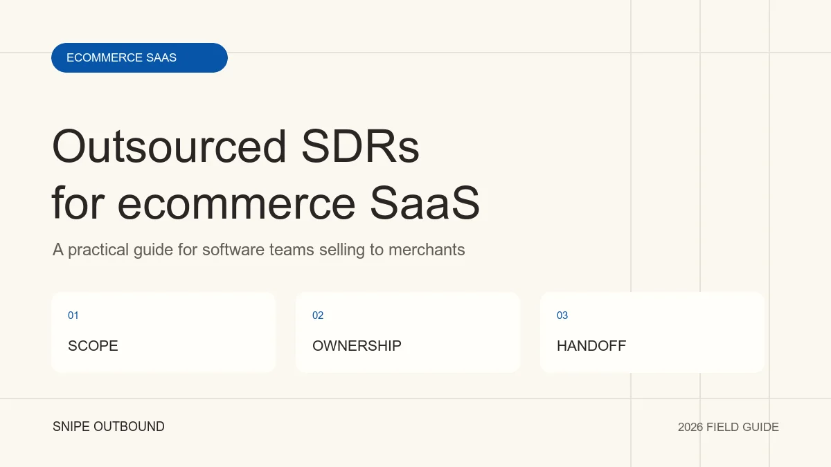 Outsourced SDR for Ecommerce SaaS: What to Require Before Hiring: SCOPE → OWNERSHIP → HANDOFF