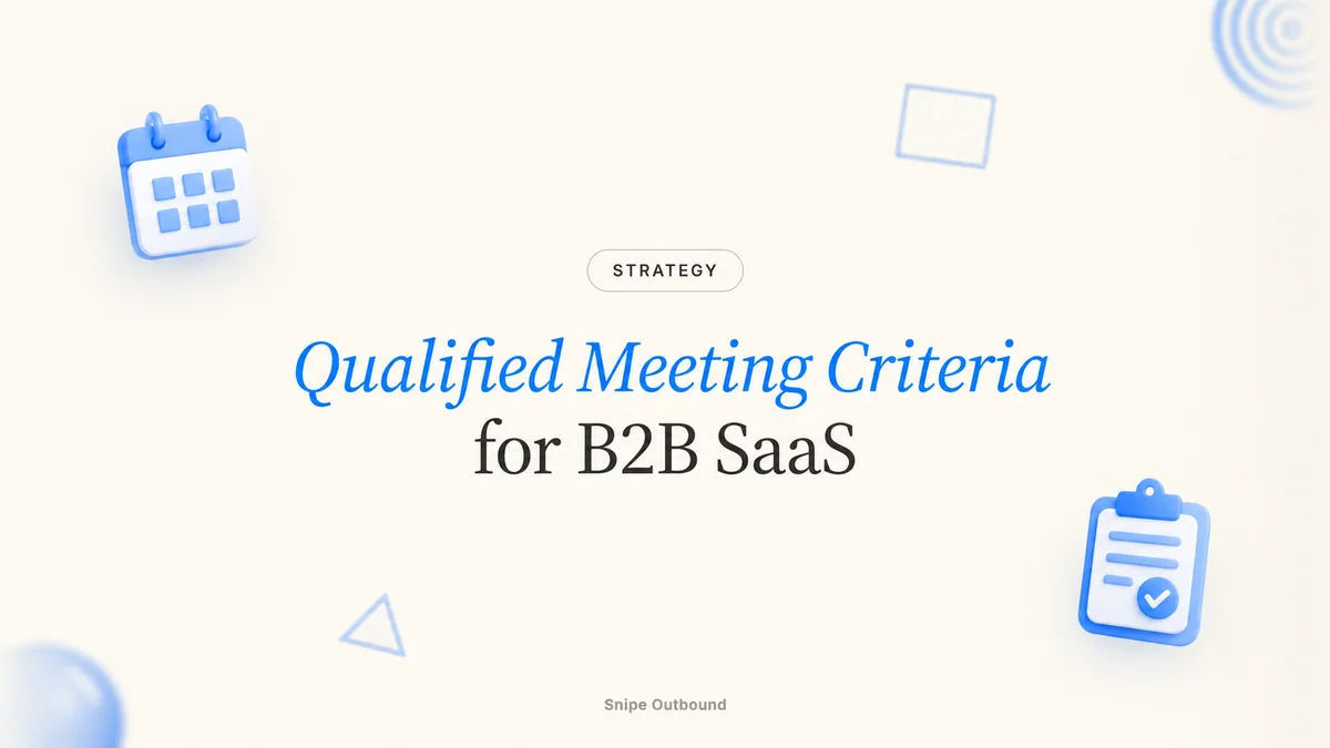 Qualified Meeting Criteria for B2B SaaS, with blue calendar and checklist icons