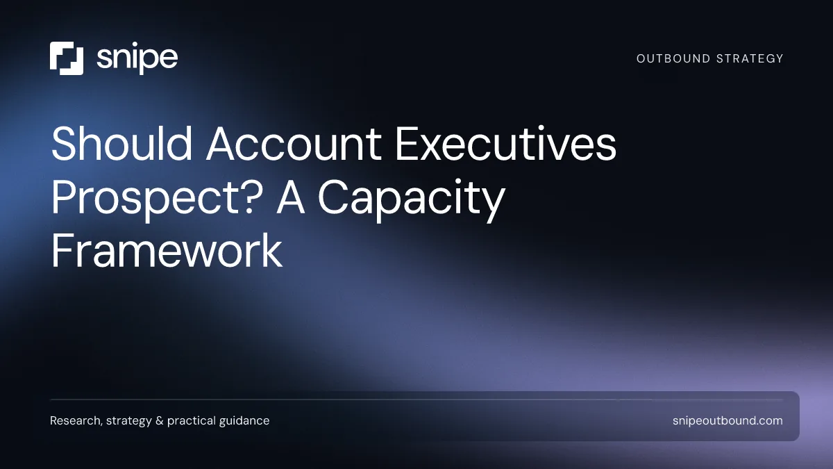 Should Account Executives Prospect? A Capacity Framework — Snipe guide