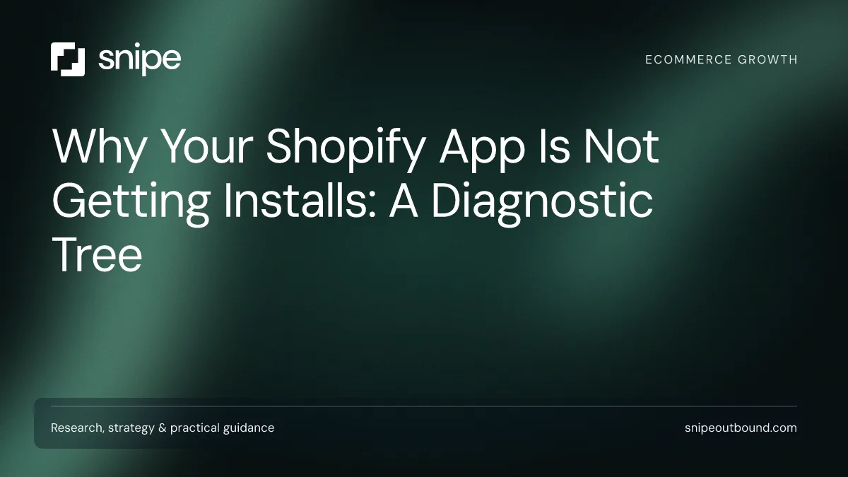 Why Your Shopify App Is Not Getting Installs: A Diagnostic Tree — Snipe guide