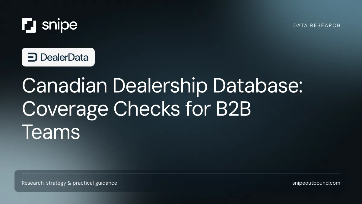Canadian Dealership Database: Coverage Checks for B2B Teams — Snipe guide
