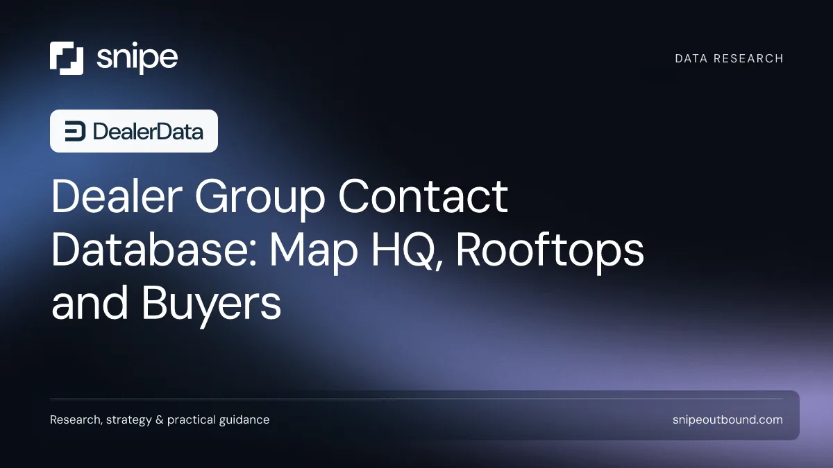 Dealer Group Contact Database: Map HQ, Rooftops and Buyers — Snipe guide