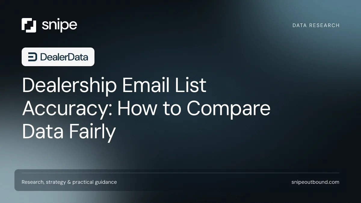 Dealership Email List Accuracy: How to Compare Data Fairly — Snipe guide