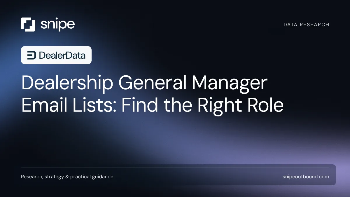 Dealership General Manager Email Lists: Find the Right Role — Snipe guide